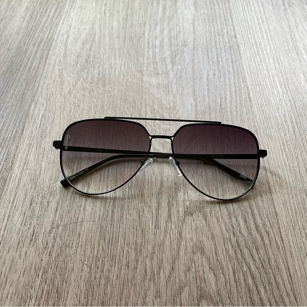 otra billie small black smoke aviator metal frame sunglasses eyewear NEW